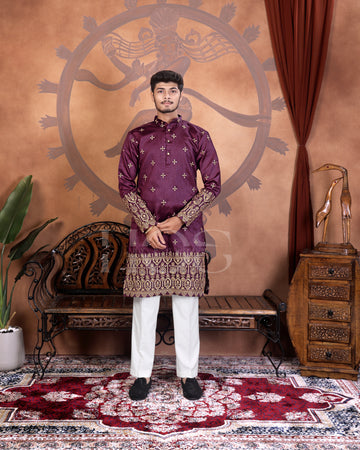 Royal Dusk Zari Embroidered Heirloom Kurta
