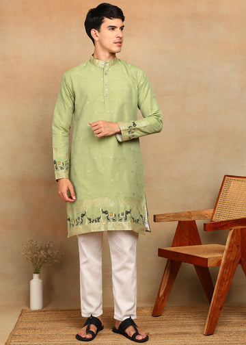 O ZO HATHI DESIGNER JACQUARD KURTA