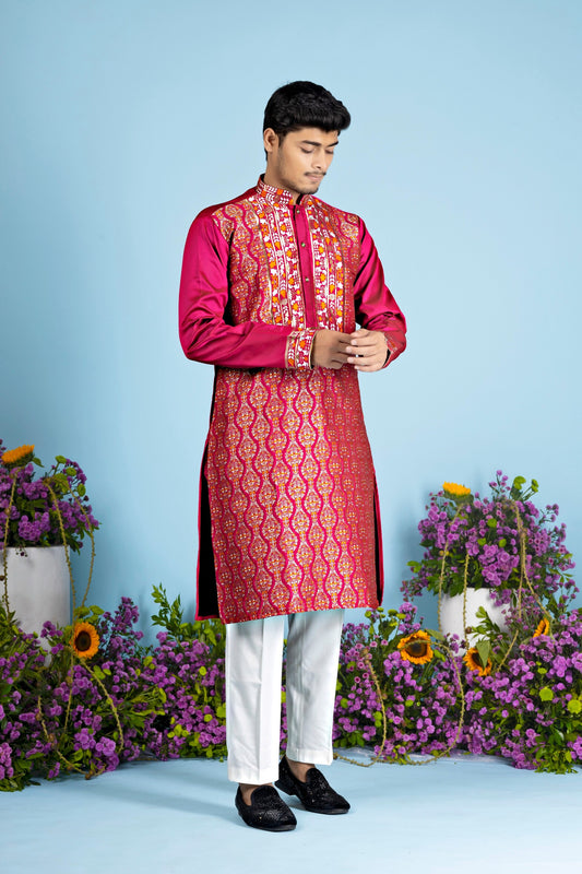 Ember Royale Jacquard Heritage Kurta