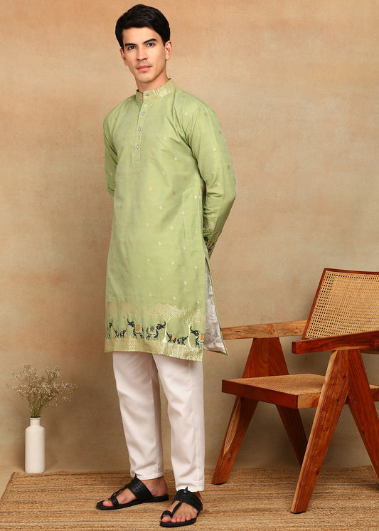 O ZO HATHI DESIGNER JACQUARD KURTA