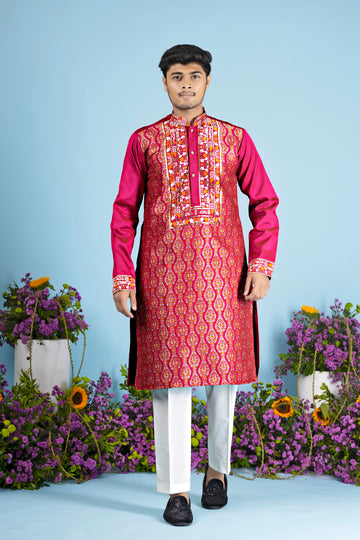 Midnight Heirloom Jacquard Kurta