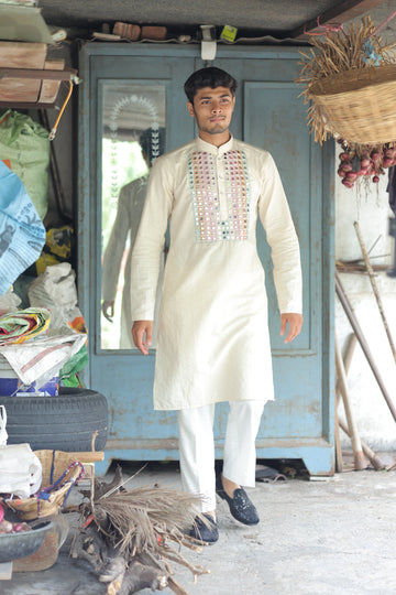 Ivory Prism Mirror Kurta