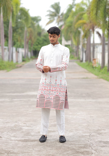 Ivory Ember Regal Jacquard Kurta