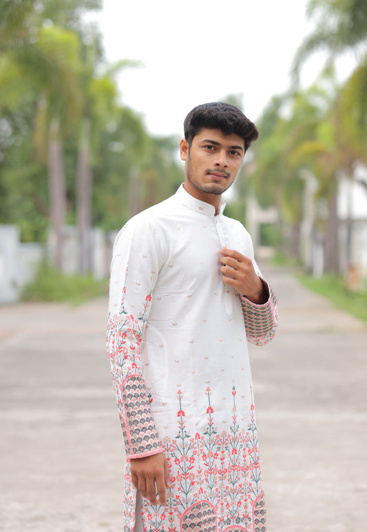 Ivory Ember Regal Jacquard Kurta