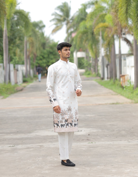 Ivory Safari Crest Heritage Kurta