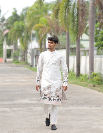 Ivory Safari Crest Heritage Kurta