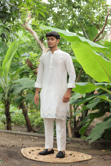 Mist Heirloom Jacquard Kurta