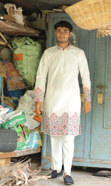 Ivoryloom Heritage Jacquard Kurta