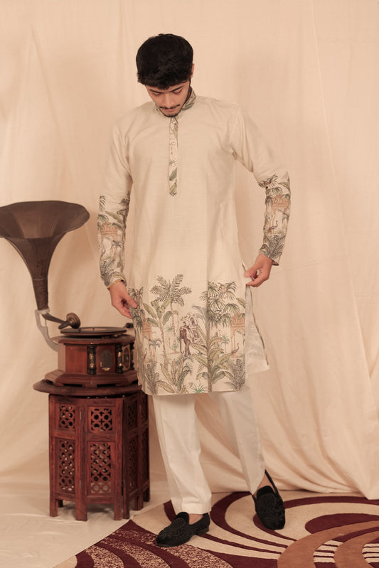 Linen Mist Eden Heritage Kurta