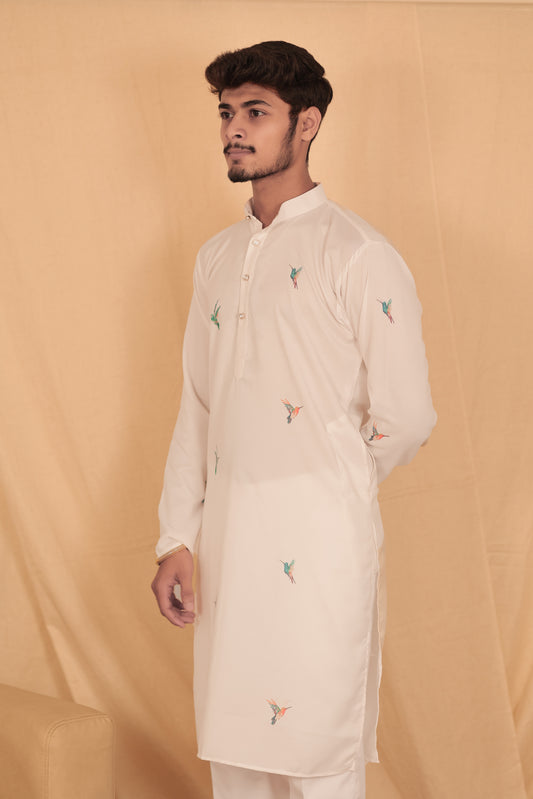 Ivory Flightloom Heritage Kurta