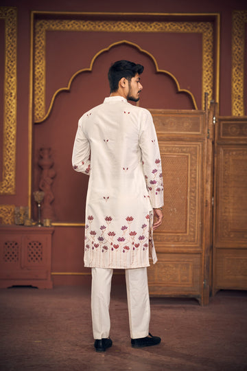 LOTUS JACQUARD HANDLOOM KURTA