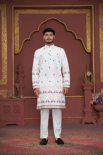 ASQUARE DEER WOVEN KURTA