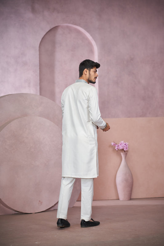 Ivory Sovereign woven Heritage Kurta
