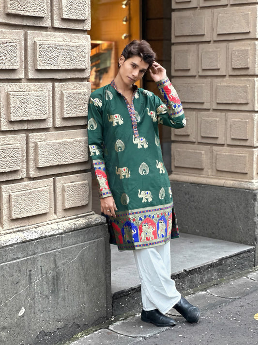 MORR HTAHI TEVIS VIBRANT TRNDY JACQUARD PREMIUM KURTA
