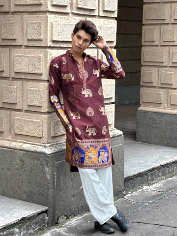 MORR HTAHI TEVIS VIBRANT TRNDY JACQUARD PREMIUM KURTA