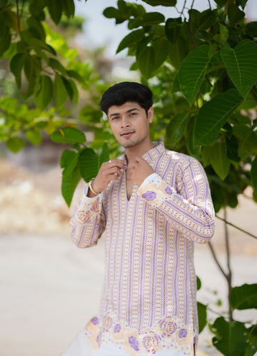 V ROSE MULTI JACQUARD KURTA