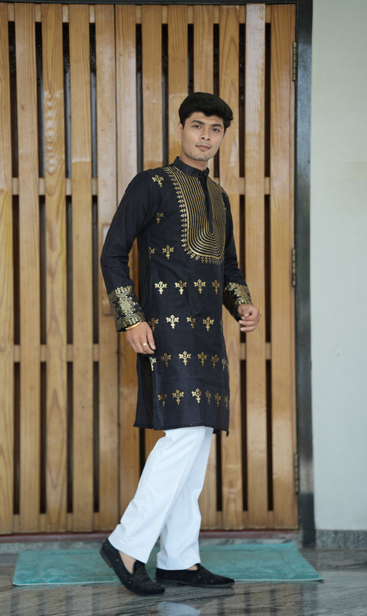 U KING RANVVER NECK JACQUARD KURTA