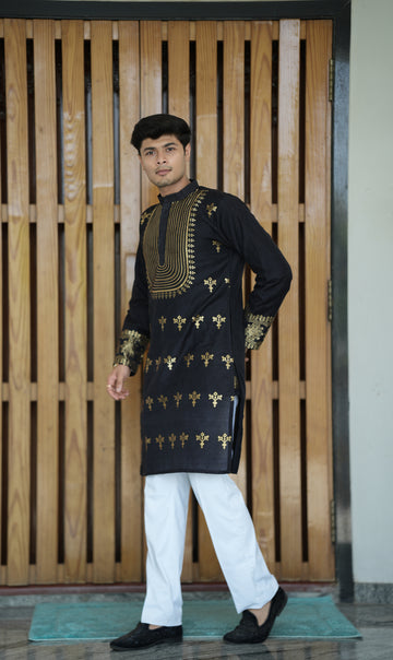 U KING RANVVER NECK JACQUARD KURTA