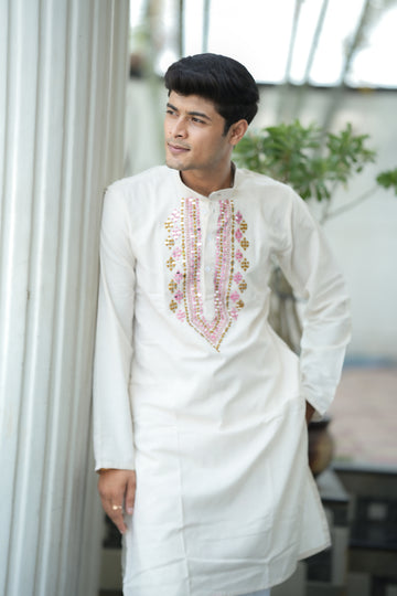 SQUARED KHADI MIRROR KURTA