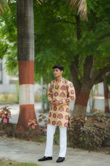 STARSPADE GOLDEN HANDLOOM HEAVY KURTA