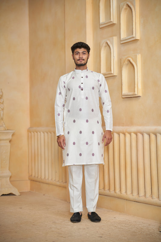 Golden Dusk Imperial Motif Kurta