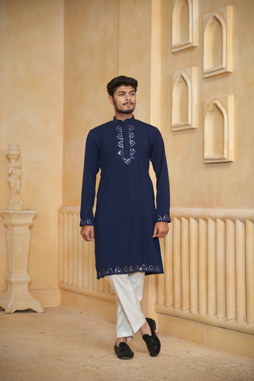 Midnight Aabha Mirror Kurta