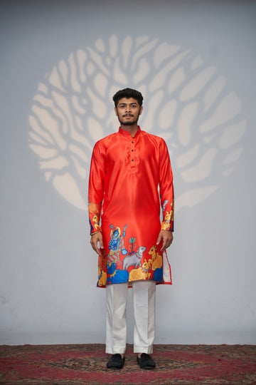 Scarlet Heritage Canopy Kurta